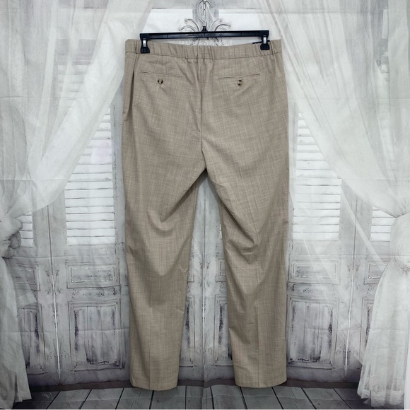 Hart Schaffner Marx Size 38x34 Dress Pants Tan Beige Drawstring Straight Flat - Picture 6 of 12